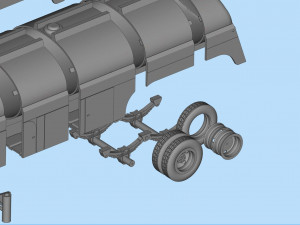 Fuel Tanker trailer for Truck Duel Ready to Print STL File Modelo de Impressão 3D