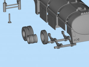 Fuel Tanker trailer for Truck Duel Ready to Print STL File Modelo de Impressão 3D