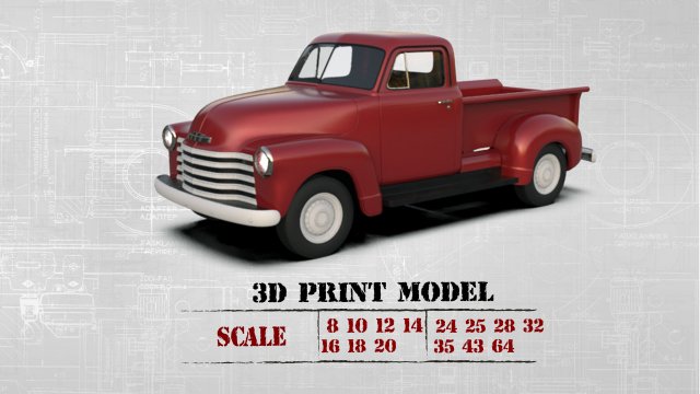 1951 Pickup 3100 3d printed Cars Old pickup Modelo de impresión 3D .c4d .max .obj .3ds .fbx .stl .blend 