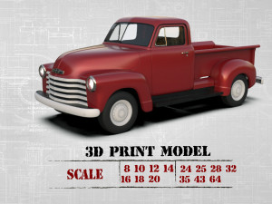 1951 Pickup 3100 3d printed Cars Old pickup 3D Print Model