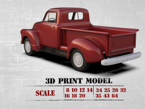1951 Pickup 3100 3d printed Cars Old pickup Modelo de impresión 3D