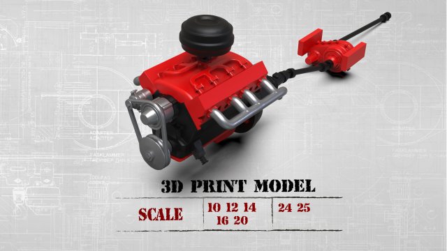 V8 Engine Free download KIT for old pickup truck 3D प्रिंट मॉडल .c4d .max .obj .3ds .fbx .stl .blend 