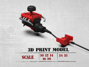 V8 Engine Free download KIT for old pickup truck 3D प्रिंट मॉडल
