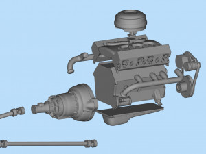 V8 Engine Free download KIT for old pickup truck 3D प्रिंट मॉडल