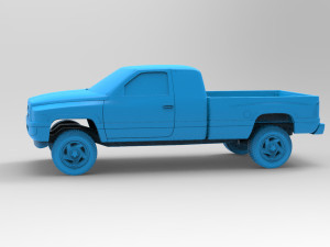 Dodge 1500 2nd gen Truck Extended Quad Cab Body Printable Modello di stampa 3D