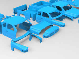 Dodge 1500 2nd gen Truck Extended Quad Cab Body Printable Modello di stampa 3D