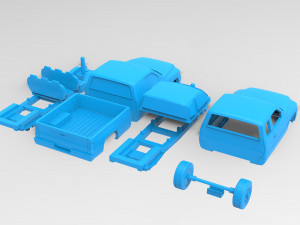 Dodge 1500 2nd gen Truck Extended Quad Cab Body Printable Modello di stampa 3D