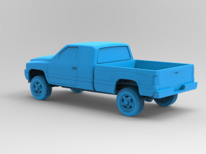 Dodge 1500 2nd gen Truck Extended Quad Cab Body Printable Modello di stampa 3D