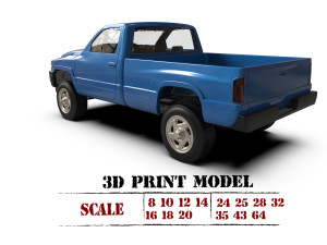 Dodge Pickup 1500 Regular cab frame short stl file 3d printing 3Dプリントモデル