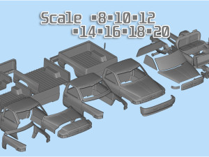 Dodge Pickup 1500 Regular cab frame short stl file 3d printing 3Dプリントモデル
