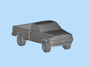 Dodge Pickup 1500 Regular cab frame short stl file 3d printing 3Dプリントモデル