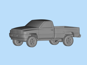 Dodge Pickup 1500 Regular cab frame short stl file 3d printing 3Dプリントモデル