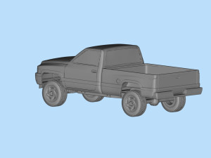 Dodge Pickup 1500 Regular cab frame short stl file 3d printing 3Dプリントモデル