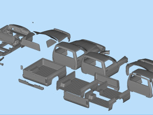 Dodge Pickup 1500 Regular cab frame short stl file 3d printing 3Dプリントモデル