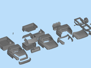 Dodge Pickup 1500 Regular cab frame short stl file 3d printing 3Dプリントモデル