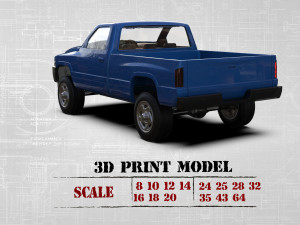 Dodge Pickup 1500 Regular cab frame short stl file 3d printing 3Dプリントモデル