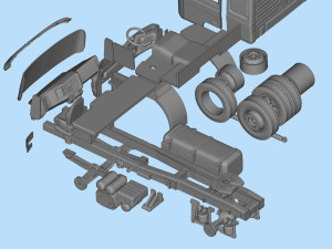 German F2000 industrial old truck for print STL file 3D printing car Modèles 3D en vedette