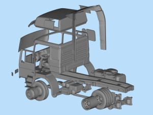 STL file 3d German industrial Truck F2000 Evolution Cab Modèles 3D en vedette