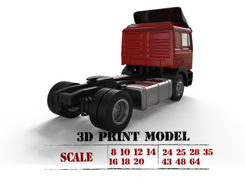 STL model car kits 3d printing F2000 truck trailer German Truck 3D Print Model