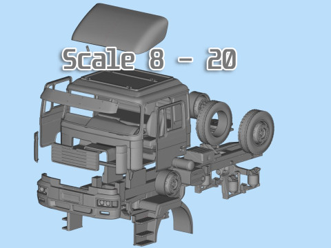 STL model car kits 3d printing F2000 truck trailer German Truck 3D Print Model