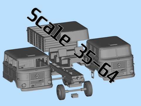 IFA W50 BTP crew cab version stl model car kits 3d printer files Modelo de impresión 3D