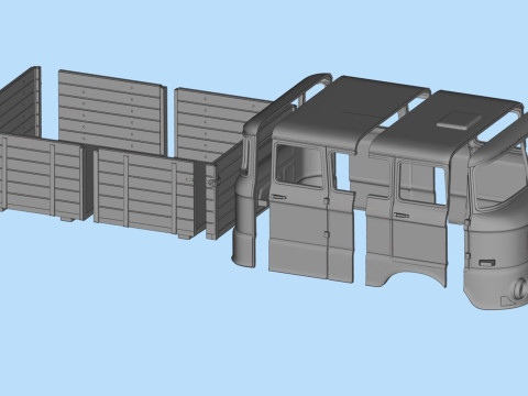 IFA W50 BTP crew cab version stl model car kits 3d printer files Modelo de impresión 3D