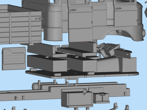 IFA W50 BTP crew cab version stl model car kits 3d printer files Modelo de impresión 3D