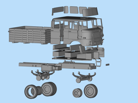 IFA W50 BTP crew cab version stl model car kits 3d printer files Modelo de impresión 3D