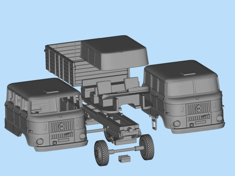 IFA W50 BTP crew cab version stl model car kits 3d printer files Modelo de impresión 3D