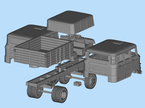 IFA W50 BTP crew cab version stl model car kits 3d printer files Modelo de impresión 3D