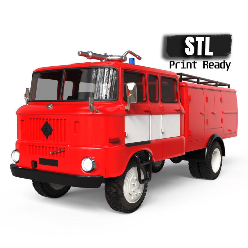 DDR 1969 IFA W50 TLF16 tanker feuerwehr 3d print file car Modelo de impresión 3D .c4d .max .obj .3ds .fbx .stl .blend 
