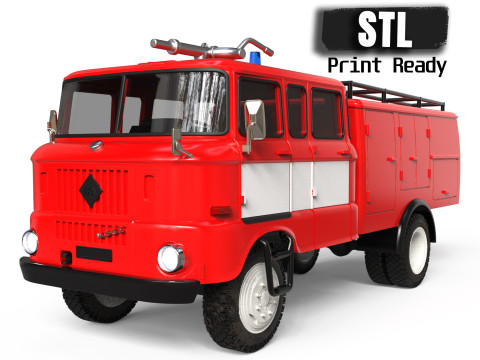 DDR 1969 IFA W50 TLF16 tanker feuerwehr 3d print file car 3D 打印模型