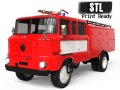 DDR 1969 IFA W50 TLF16 tanker feuerwehr 3d print file car 3D 打印模型