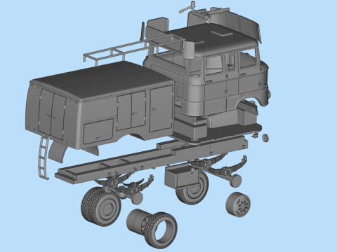 DDR 1969 IFA W50 TLF16 tanker feuerwehr 3d print file car Modelo de impresión 3D