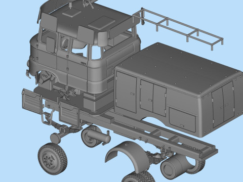 DDR 1969 IFA W50 TLF16 tanker feuerwehr 3d print file car Modelo de impresión 3D