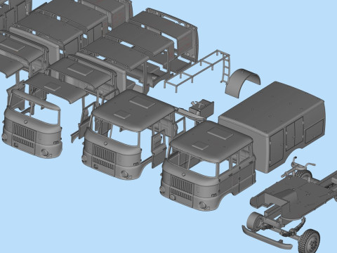DDR 1969 IFA W50 TLF16 tanker feuerwehr 3d print file car Modelo de impresión 3D