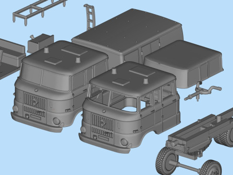 DDR 1969 IFA W50 TLF16 tanker feuerwehr 3d print file car Modelo de impresión 3D
