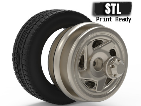 RC stl files Tire Rim for DODGE pickup 1500 for WPL chassis 3d printed 3D 打印模型