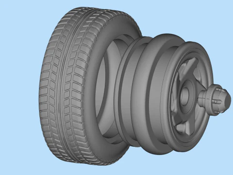RC stl files Tire Rim for DODGE pickup 1500 for WPL chassis 3d printed 3D Print Model