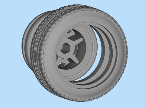 RC stl files Tire Rim for DODGE pickup 1500 for WPL chassis 3d printed Modelo de Impressão 3D