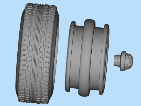 RC stl files Tire Rim for DODGE pickup 1500 for WPL chassis 3d printed Modelo de Impressão 3D