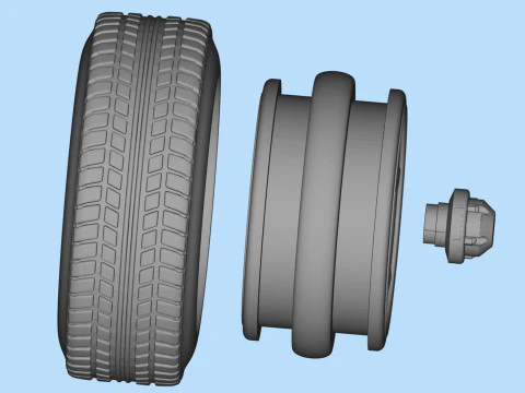 RC stl files Tire Rim for DODGE pickup 1500 for WPL chassis 3d printed 3D Print Model