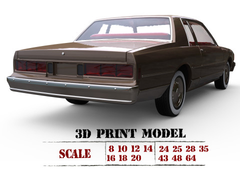 Third gen 1987 chevy Caprice Classic 2 Door coupe car 3d printing 3Dプリントモデル