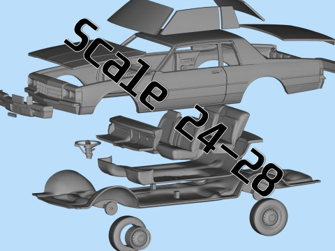 Third gen 1987 chevy Caprice Classic 2 Door coupe car 3d printing 3Dプリントモデル