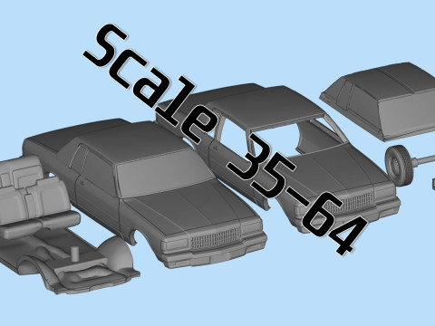 Third gen 1987 chevy Caprice Classic 2 Door coupe car 3d printing 3Dプリントモデル