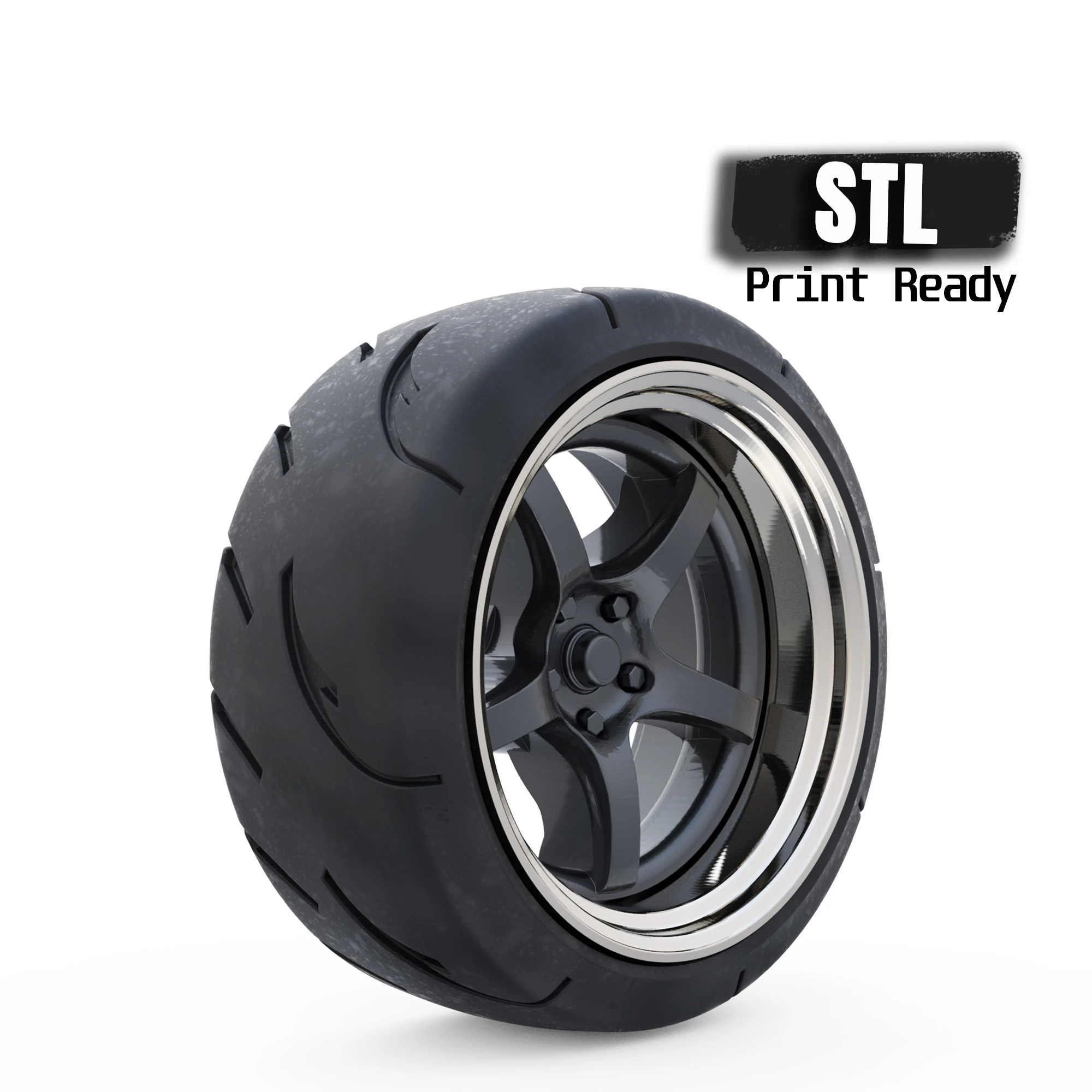 3d resin printer stl files Tire Rims Wheel set for miniatures car 3D Print Model .c4d .max .obj .3ds .fbx .stl .blend 