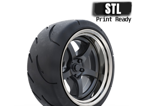 3d resin printer stl files Tire Rims Wheel set for miniatures car 3D 打印模型
