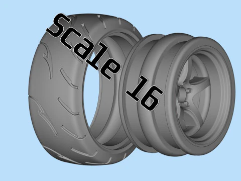 3d resin printer stl files Tire Rims Wheel set for miniatures car 3D Print Model