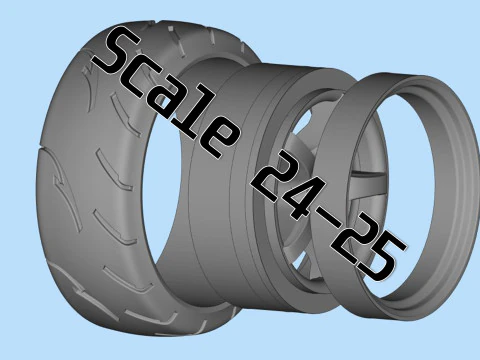 3d resin printer stl files Tire Rims Wheel set for miniatures car 3D Print Model