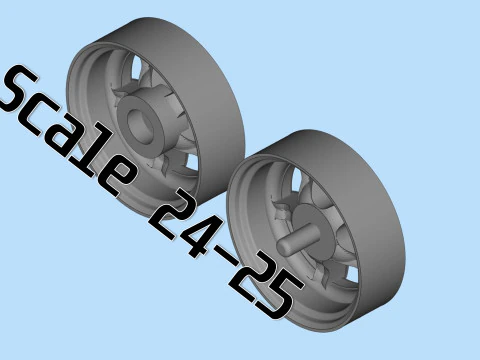 3d resin printer stl files Tire Rims Wheel set for miniatures car 3D Print Model